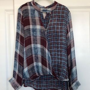Boutique vintage flannel with key hole